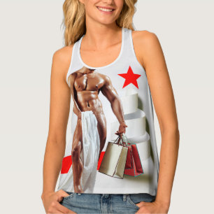 SlipperyJoe's Christmas shopping white paper spira Tank Top