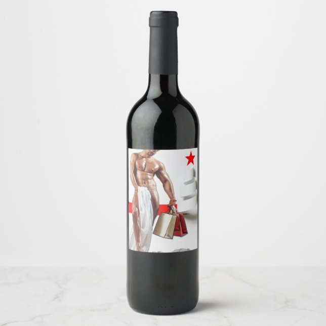 SlipperyJoe's Christmas shopping white paper spira Wine Label (Front)