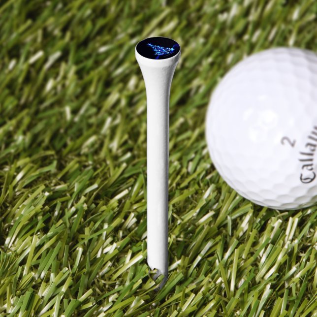 SlipperyJoe's Christmas tree glowing blue stars va Golf Tees (Grass)
