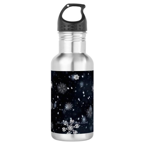 SlipperyJoe's Christmas winter magical peaceful at Stainless Steel Water Bottle