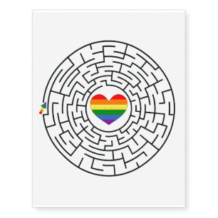 SlipperyJoe's circular maze brain teaser clean whi Temporary Tattoos