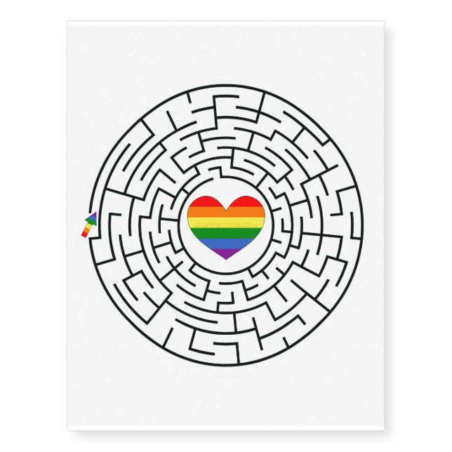 SlipperyJoe's circular maze brain teaser clean whi Temporary Tattoos (Front)