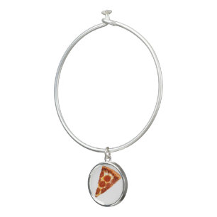 SlipperyJoe's classic pepperoni pizza slice melted Bangle Bracelet