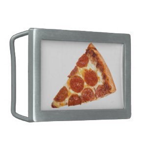 SlipperyJoe's classic pepperoni pizza slice melted Belt Buckle