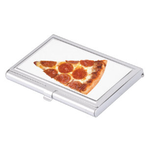 SlipperyJoe's classic pepperoni pizza slice melted Business Card Case