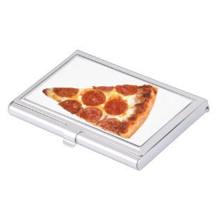 SlipperyJoe's classic pepperoni pizza slice melted Business Card Case