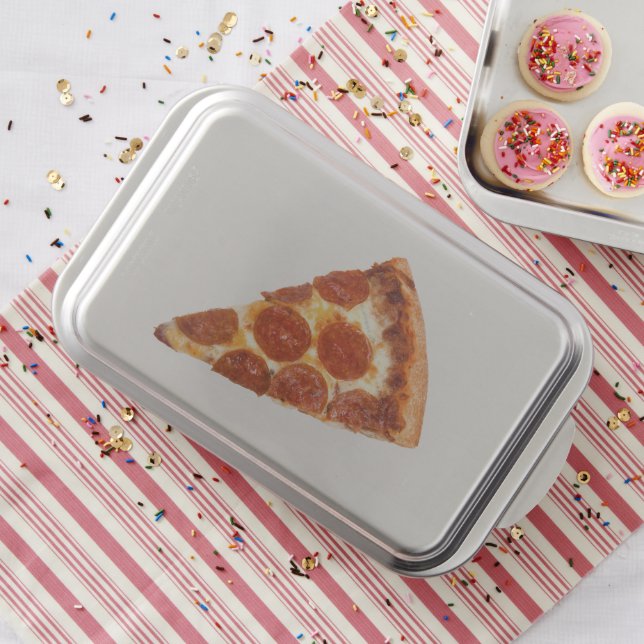 SlipperyJoe's classic pepperoni pizza slice melted Cake Pan (In Situ)
