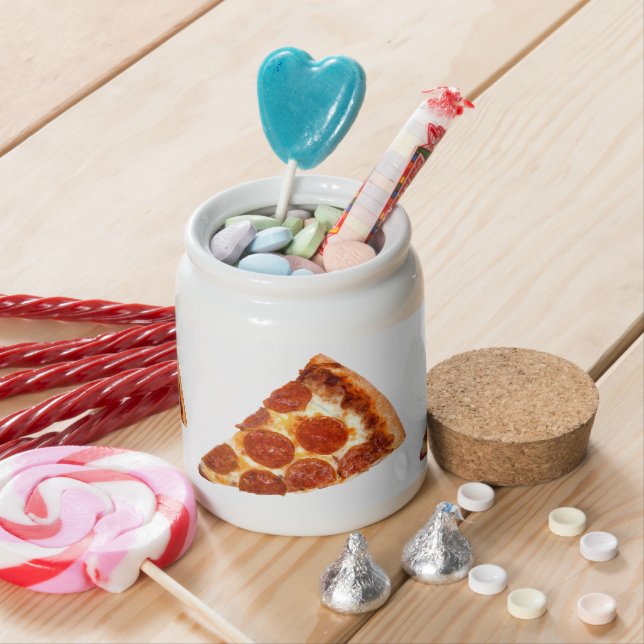 SlipperyJoe's classic pepperoni pizza slice melted Candy Jar (In Situ)