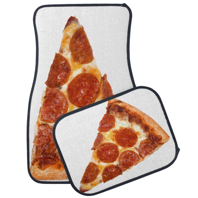 SlipperyJoe's classic pepperoni pizza slice melted Car Floor Mat (Set)