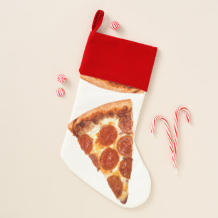 SlipperyJoe's classic pepperoni pizza slice melted Christmas Stocking