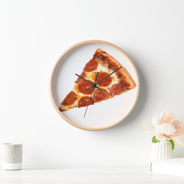 SlipperyJoe's classic pepperoni pizza slice melted Clock (Home)