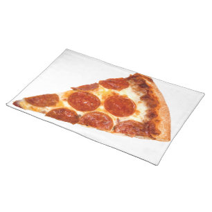SlipperyJoe's classic pepperoni pizza slice melted Cloth Placemat