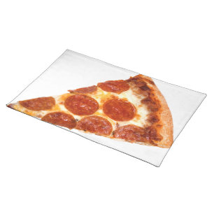 SlipperyJoe's classic pepperoni pizza slice melted Cloth Placemat