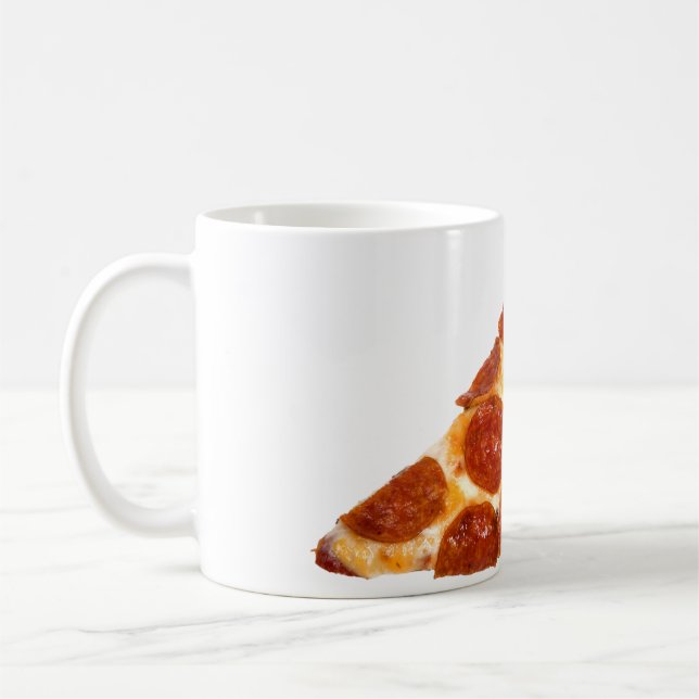 SlipperyJoe's classic pepperoni pizza slice melted Coffee Mug (Left)