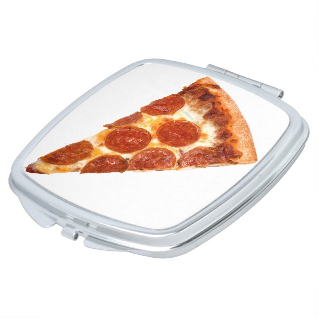 SlipperyJoe's classic pepperoni pizza slice melted Compact Mirror (Turned)