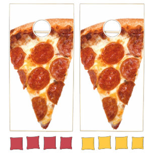 SlipperyJoe's classic pepperoni pizza slice melted Cornhole Set