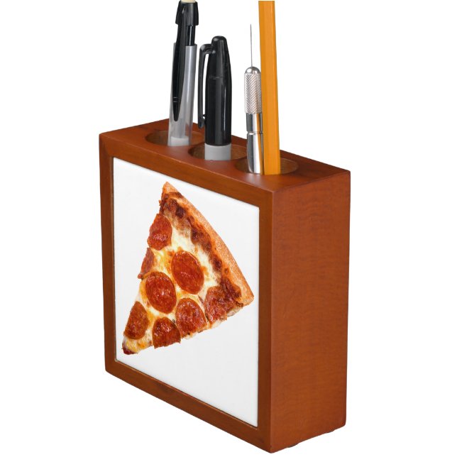 SlipperyJoe's classic pepperoni pizza slice melted Desk Organizer (In Situ)