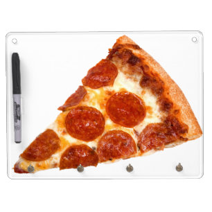 SlipperyJoe's classic pepperoni pizza slice melted Dry Erase Board With Keychain Holder