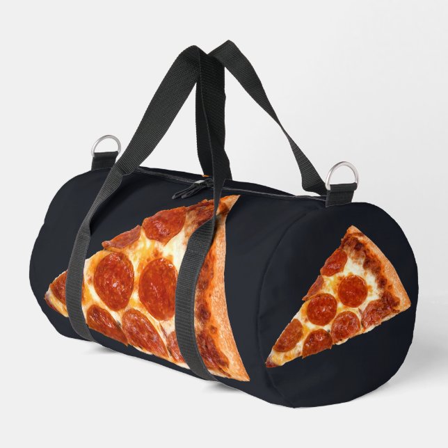 SlipperyJoe's classic pepperoni pizza slice melted Duffle Bag (Left Corner)