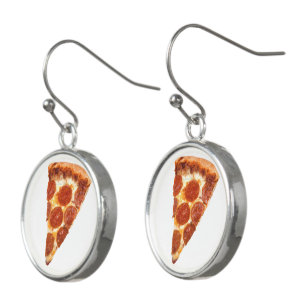 SlipperyJoe's classic pepperoni pizza slice melted Earrings