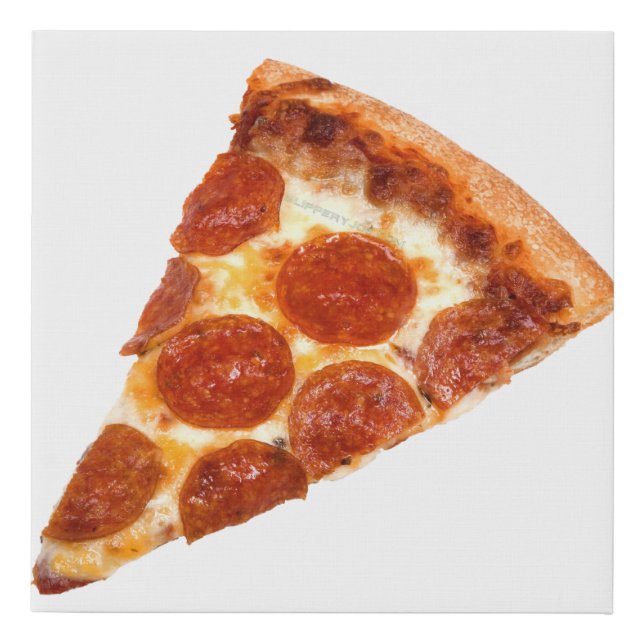 SlipperyJoe's classic pepperoni pizza slice melted Faux Canvas Print (Front)