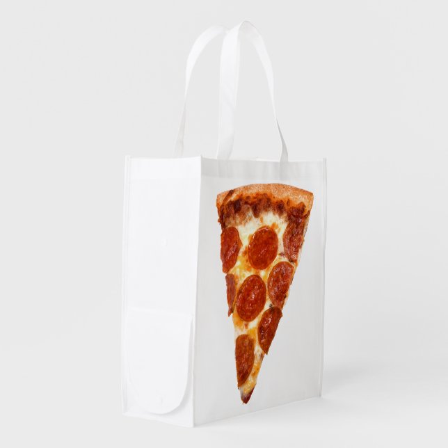 SlipperyJoe's classic pepperoni pizza slice melted Grocery Bag (Front Side)