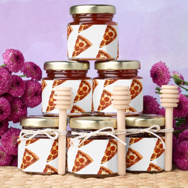 SlipperyJoe's classic pepperoni pizza slice melted Honey Jar Favors (Insitu)
