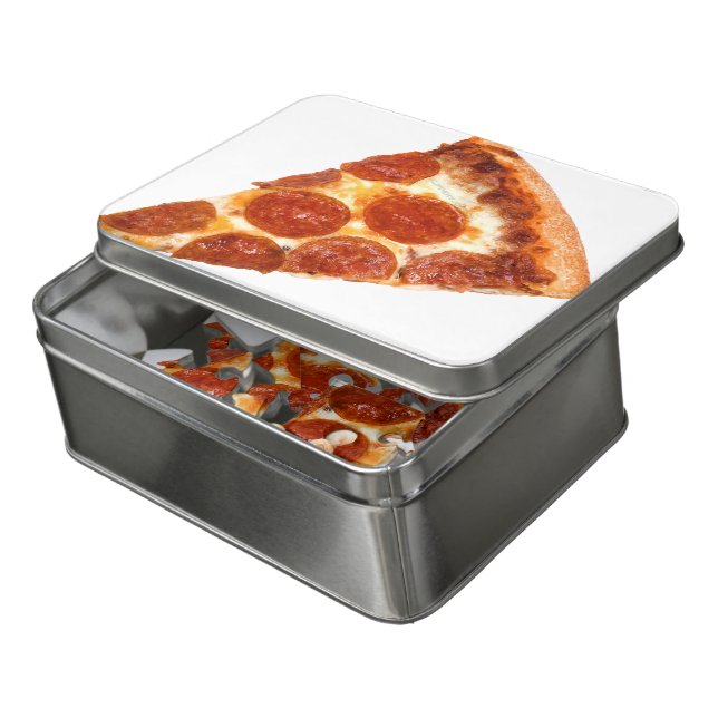 SlipperyJoe's classic pepperoni pizza slice melted Jigsaw Puzzle (Lid Open)