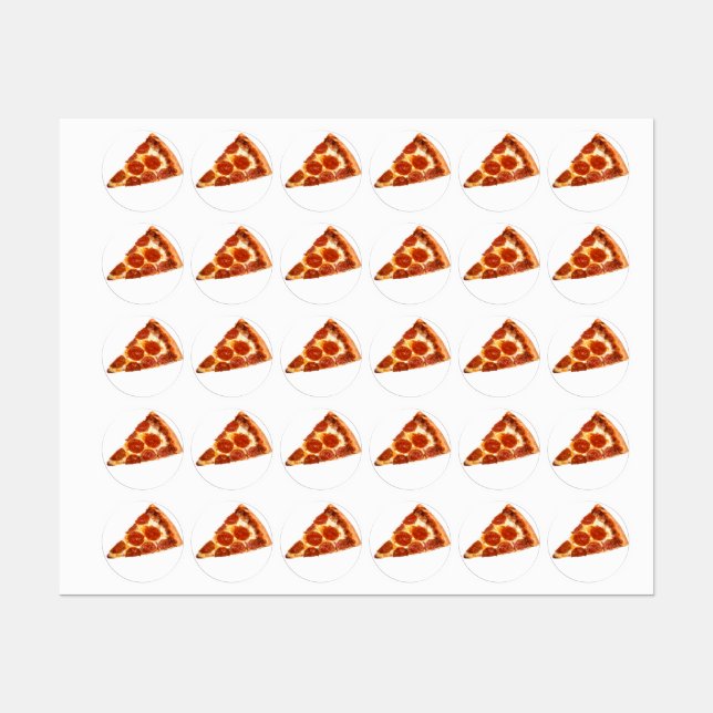 SlipperyJoe's classic pepperoni pizza slice melted Labels (Sheet)
