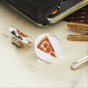 SlipperyJoe's classic pepperoni pizza slice melted Lapel Pin