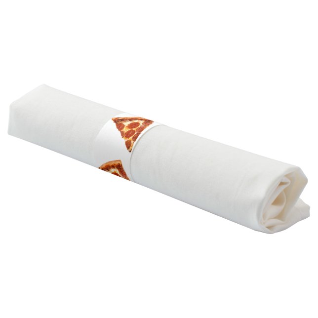 SlipperyJoe's classic pepperoni pizza slice melted Napkin Bands (Angled)
