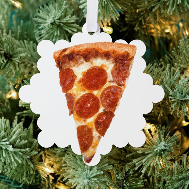SlipperyJoe's classic pepperoni pizza slice melted Ornament Card (Insitu (Tree))