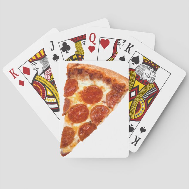 SlipperyJoe's classic pepperoni pizza slice melted Poker Cards (Back)