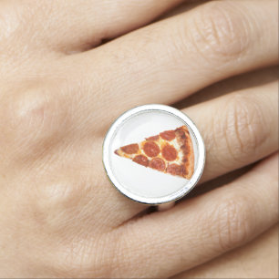 SlipperyJoe's classic pepperoni pizza slice melted Ring