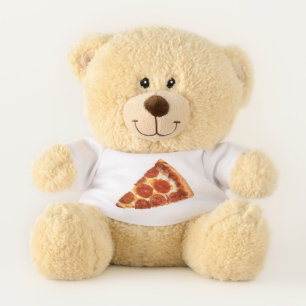 SlipperyJoe's classic pepperoni pizza slice melted Teddy Bear