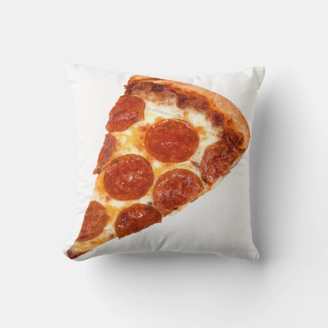 SlipperyJoe's classic pepperoni pizza slice melted Throw Pillow (Front)