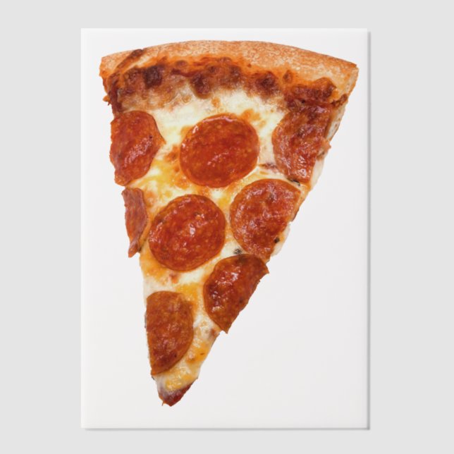 SlipperyJoe's classic pepperoni pizza slice melted Vellum Invitations (Front)