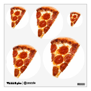 SlipperyJoe's classic pepperoni pizza slice melted Wall Decal