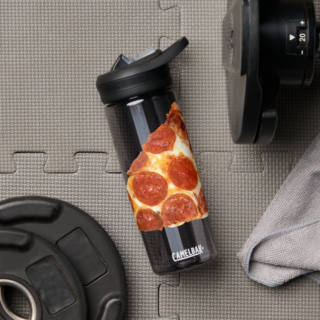 SlipperyJoe's classic pepperoni pizza slice melted Water Bottle (Gym)