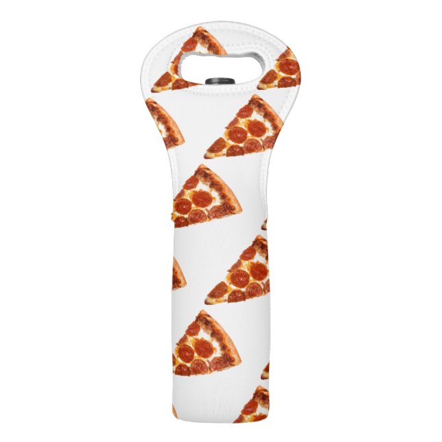 SlipperyJoe's classic pepperoni pizza slice melted Wine Bag (Front)