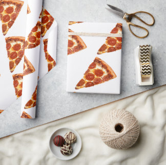 SlipperyJoe's classic pepperoni pizza slice melted Wrapping Paper