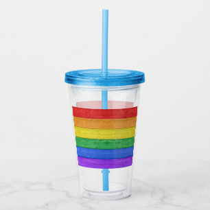 SlipperyJoe's classic rainbow tactile handcrafted  Acrylic Tumbler