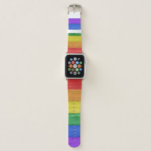 SlipperyJoe's classic rainbow tactile handcrafted  Apple Watch Band