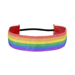 SlipperyJoe's classic rainbow tactile handcrafted Athletic Headband