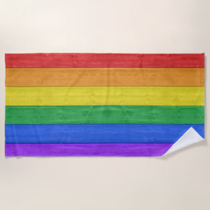SlipperyJoe's classic rainbow tactile handcrafted Beach Towel