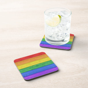 SlipperyJoe's classic rainbow tactile handcrafted Beverage Coaster