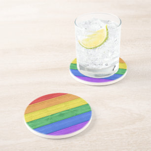 SlipperyJoe's classic rainbow tactile handcrafted Coaster