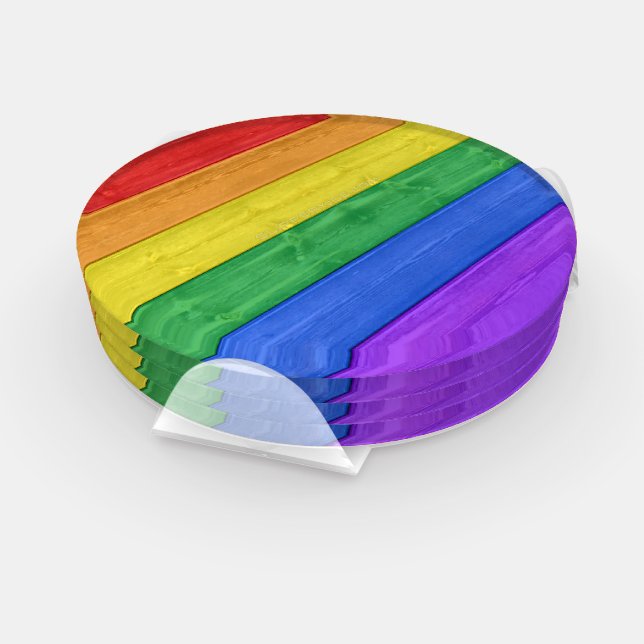 SlipperyJoe's classic rainbow tactile handcrafted  Coaster Set (Set)