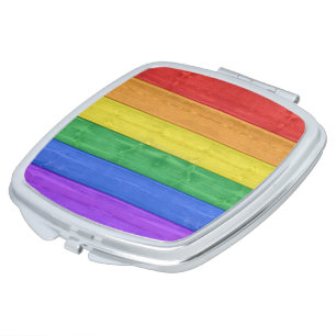 SlipperyJoe's classic rainbow tactile handcrafted Compact Mirror