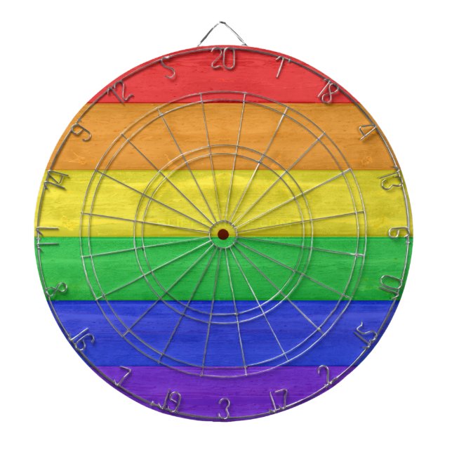 SlipperyJoe's classic rainbow tactile handcrafted  Dart Board (Front)